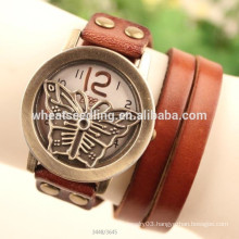 Vogue hollow out butterfly vintage leather belt loop watch